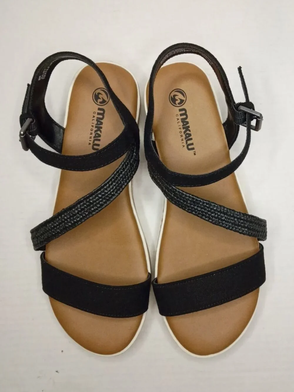 Makalu California Juliet Black Strappy Wedge Sandals Women's Size 9M